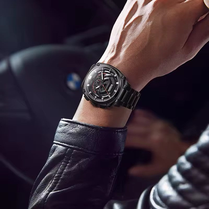 Future Wrist Men's Elite Quartz Watch with Chronograph and Skeleton Design