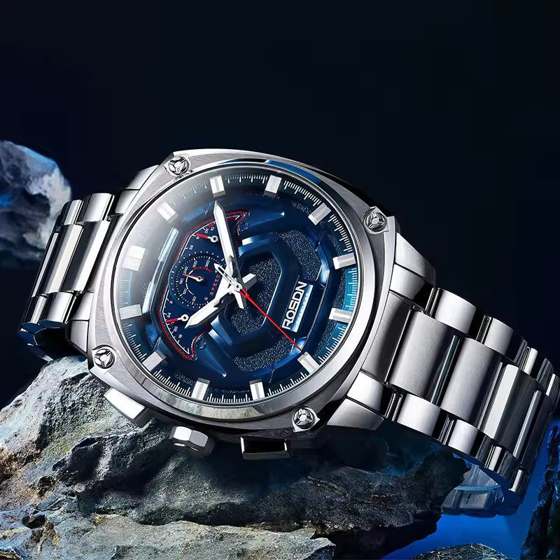Future Wrist Men's Elite Quartz Watch with Chronograph and Skeleton Design