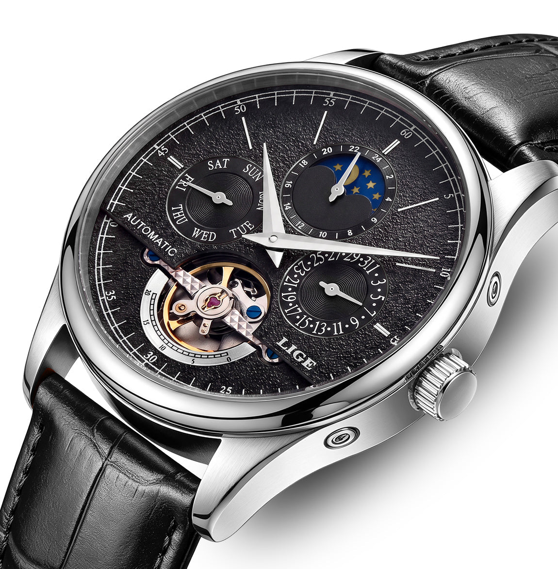 Skeleton Moon Phase Automatic Watch