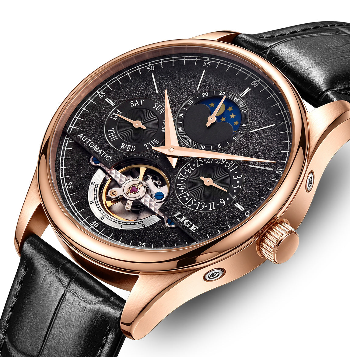 Skeleton Moon Phase Automatic Watch