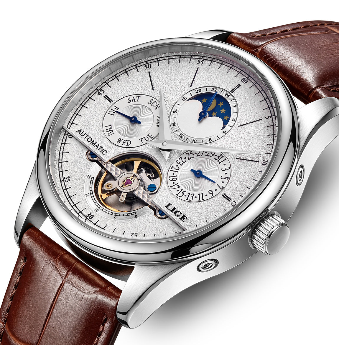 Skeleton Moon Phase Automatic Watch