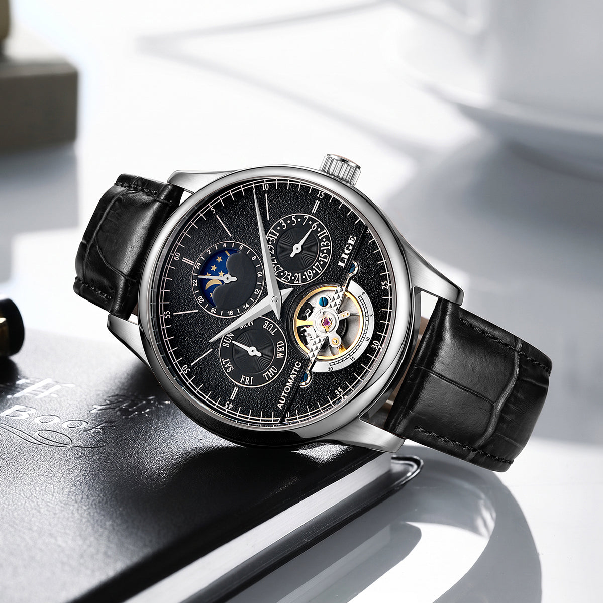 Skeleton Moon Phase Automatic Watch