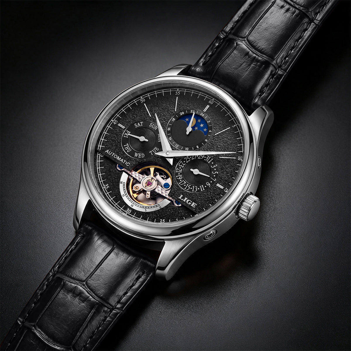 Skeleton Moon Phase Automatic Watch