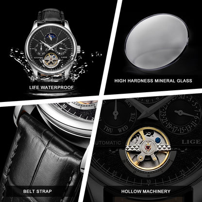 Skeleton Moon Phase Automatic Watch