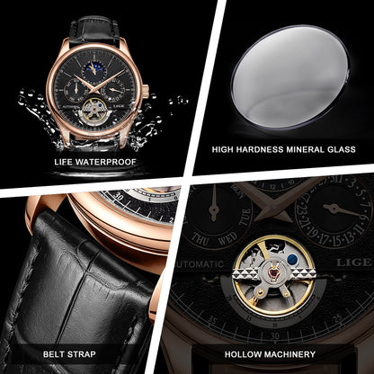 Skeleton Moon Phase Automatic Watch
