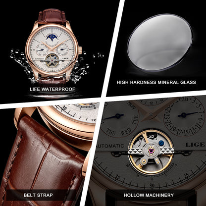 Skeleton Moon Phase Automatic Watch