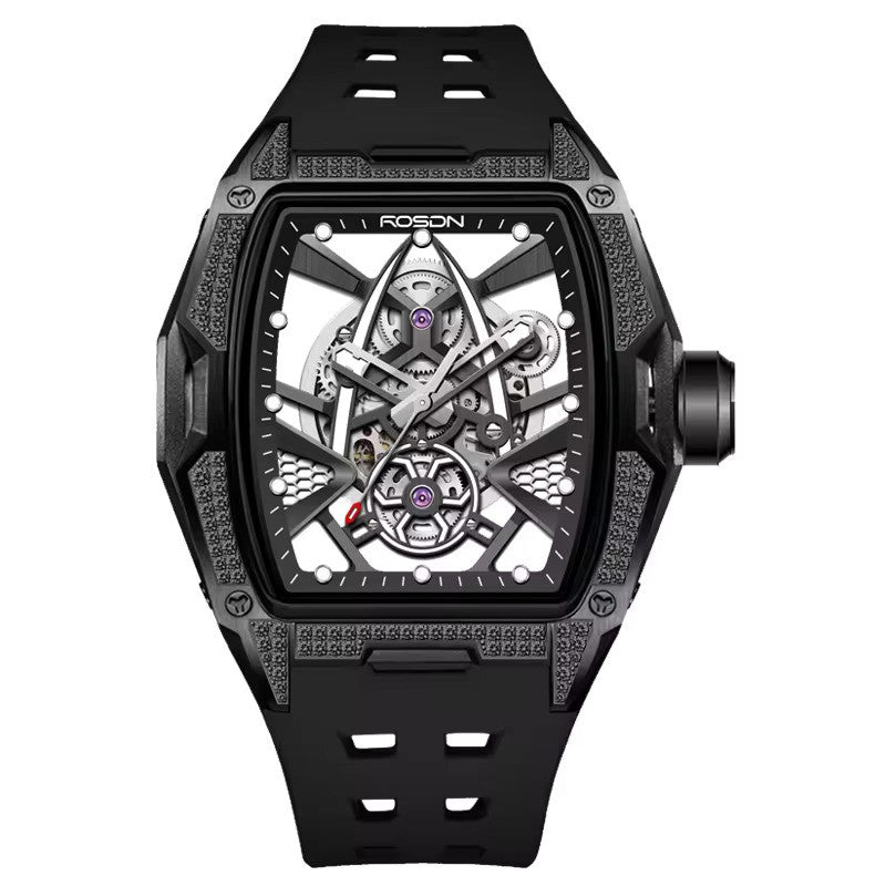 Future Wrist Men's Vintage Diamond Watch with Glass Dial and Luminous Hands