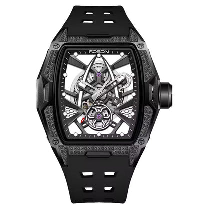 Future Wrist Men's Vintage Diamond Watch with Glass Dial and Luminous Hands