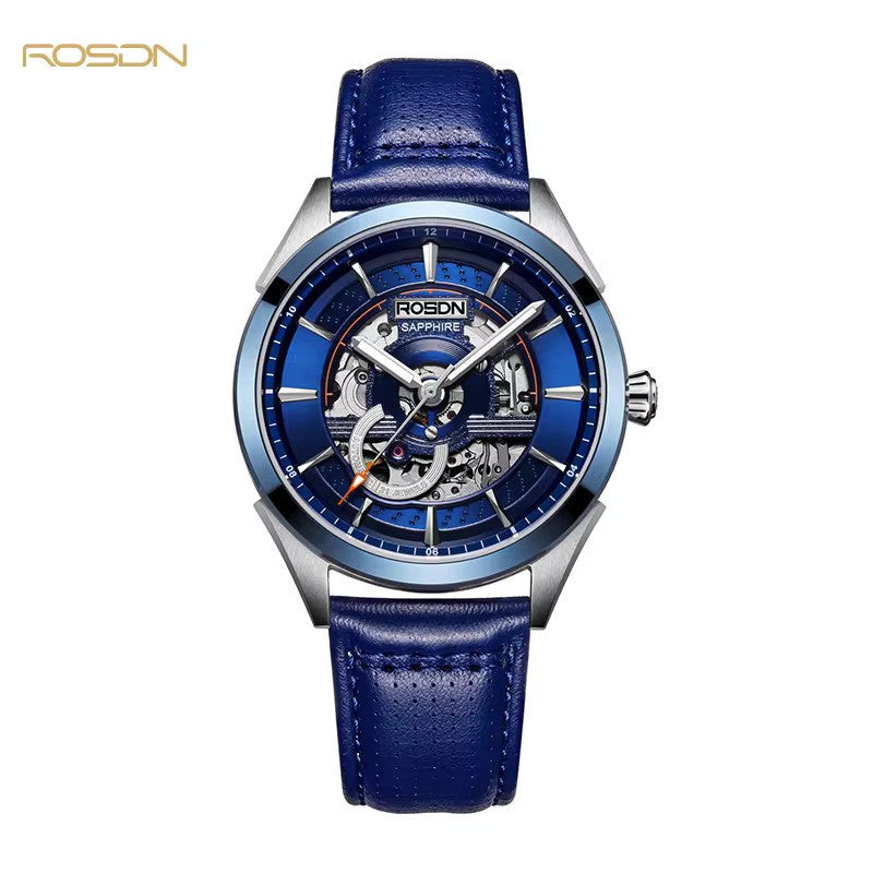 Future Wrist Men's Vintage Skeleton Watch with Luminous Hands and Hollow Out Design