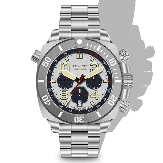 AbyssForce 500M Waterproof Automatic Mechanical Stainless Steel Sapphire Crystal Dive Watch for Men