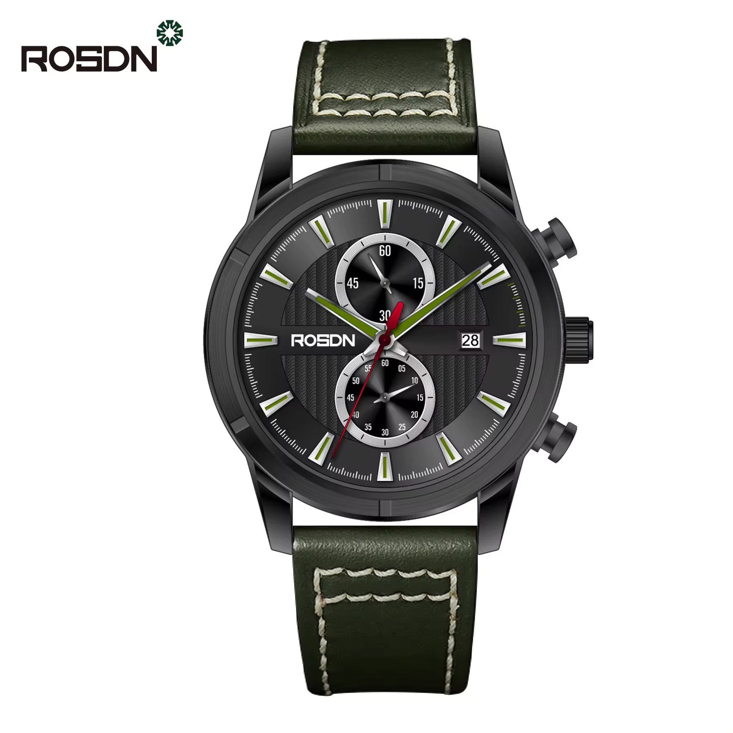 Future Wrist Men's Classic Quartz Watch with Chronograph, Gold, and Luminous Hands