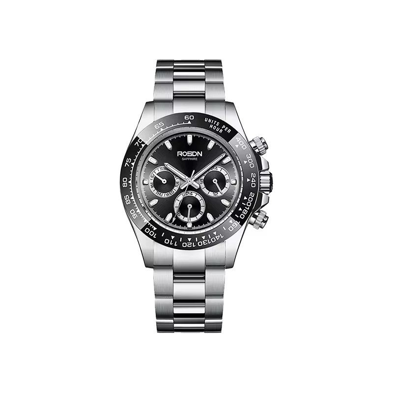 Future Wrist Men's Quartz Watch with Chronograph, Day/Date, and Luminous Hands