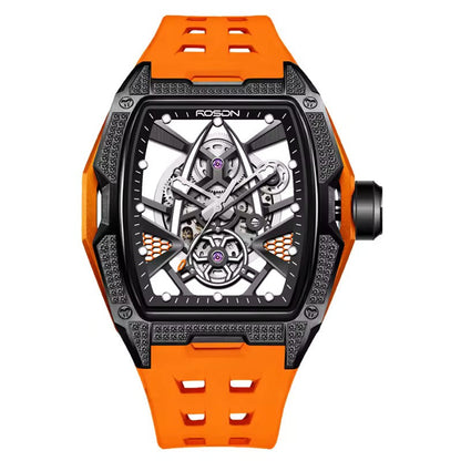 Future Wrist Men's Vintage Diamond Watch with Glass Dial and Luminous Hands