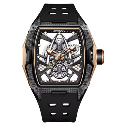 Future Wrist Men's Vintage Diamond Watch with Glass Dial and Luminous Hands