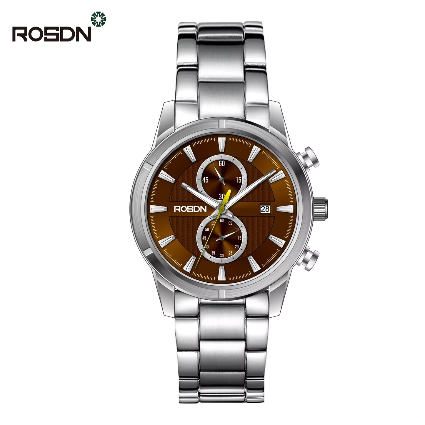 Future Wrist Men's Classic Quartz Watch with Chronograph, Gold, and Luminous Hands