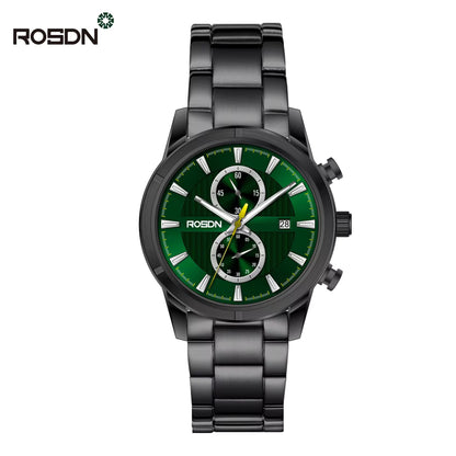 Future Wrist Men's Classic Quartz Watch with Chronograph, Gold, and Luminous Hands