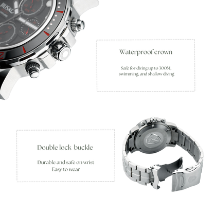 AbyssChrono 300M Titanium Meca-Quartz Dive Chronograph 43mm Sapphire Crystal