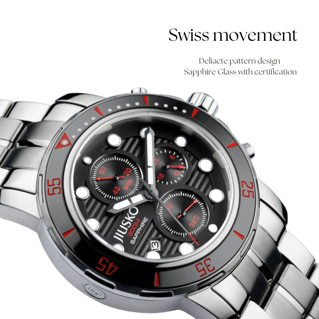 AbyssChrono 300M Titanium Meca-Quartz Dive Chronograph 43mm Sapphire Crystal