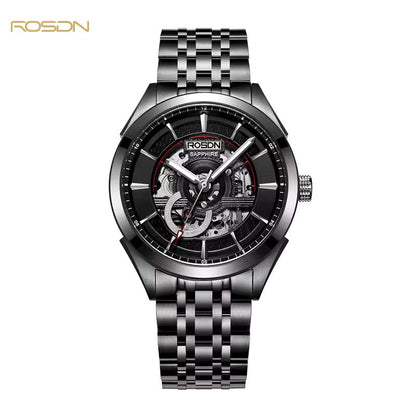 Future Wrist Men's Vintage Skeleton Watch with Luminous Hands and Hollow Out Design