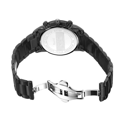 Future Wrist Men's Classic Quartz Watch with Chronograph, Gold, and Luminous Hands