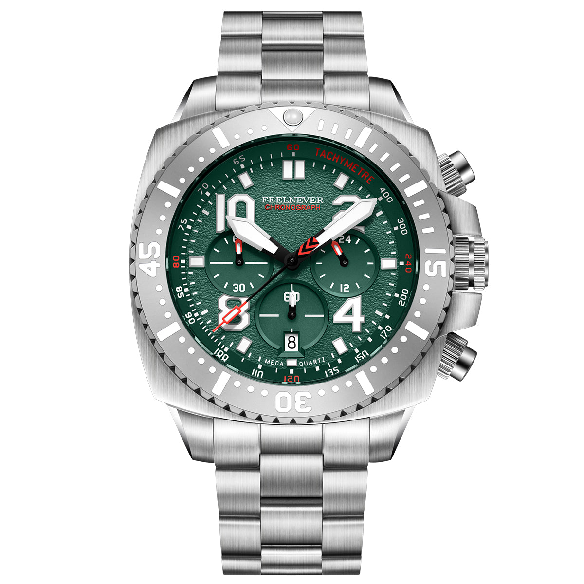 AbyssStorm 100M Chronograph 46mm Japanese Quartz Watch with Sapphire Crystal & 316L Steel
