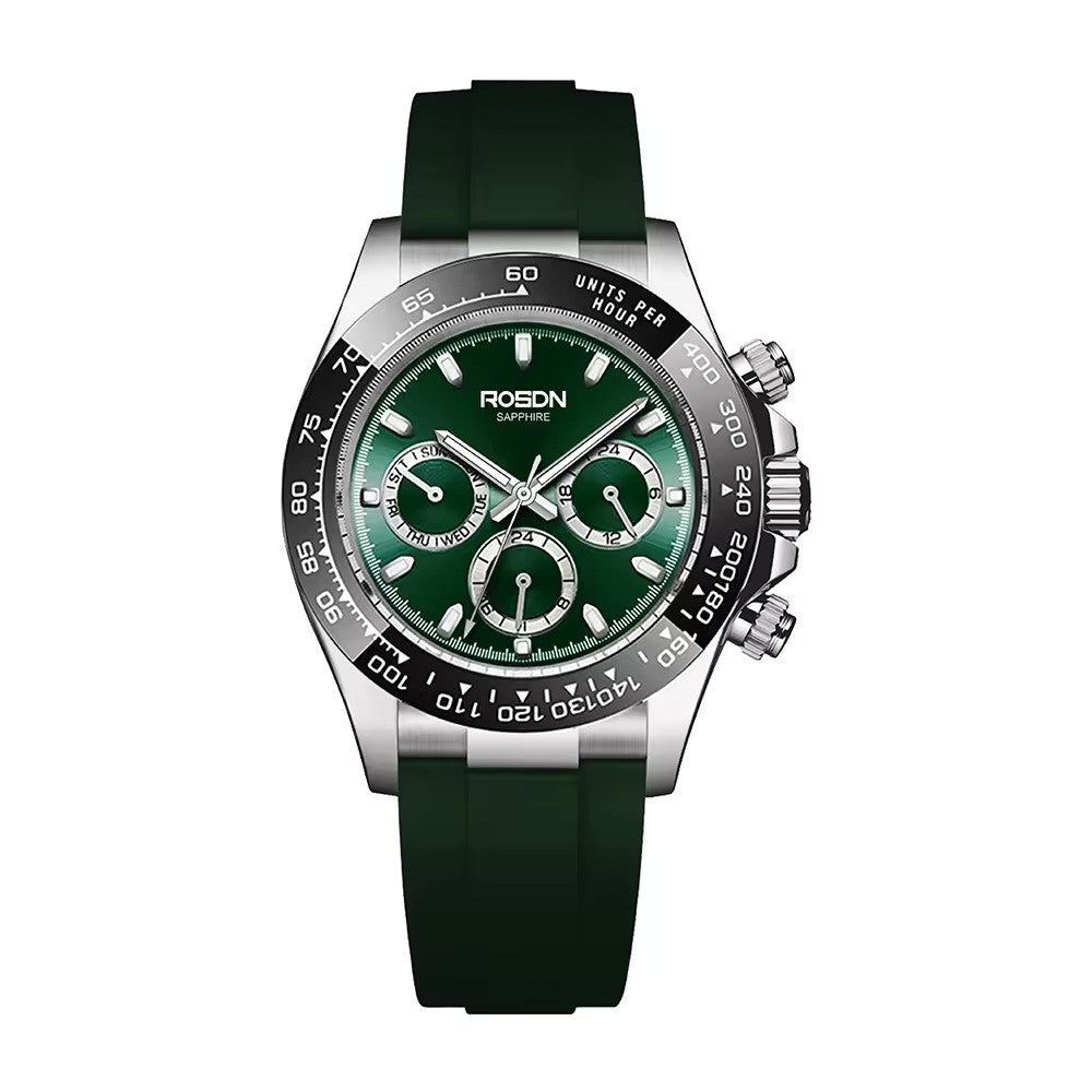 Future Wrist Men's Quartz Watch with Chronograph, Day/Date, and Luminous Hands