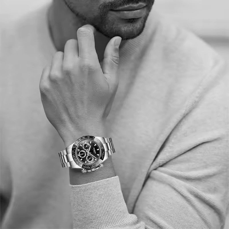 Future Wrist Men's Quartz Watch with Chronograph, Day/Date, and Luminous Hands