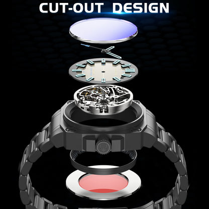 AbyssMech Skeleton Automatic — Sapphire Crystal, 46mm Steel