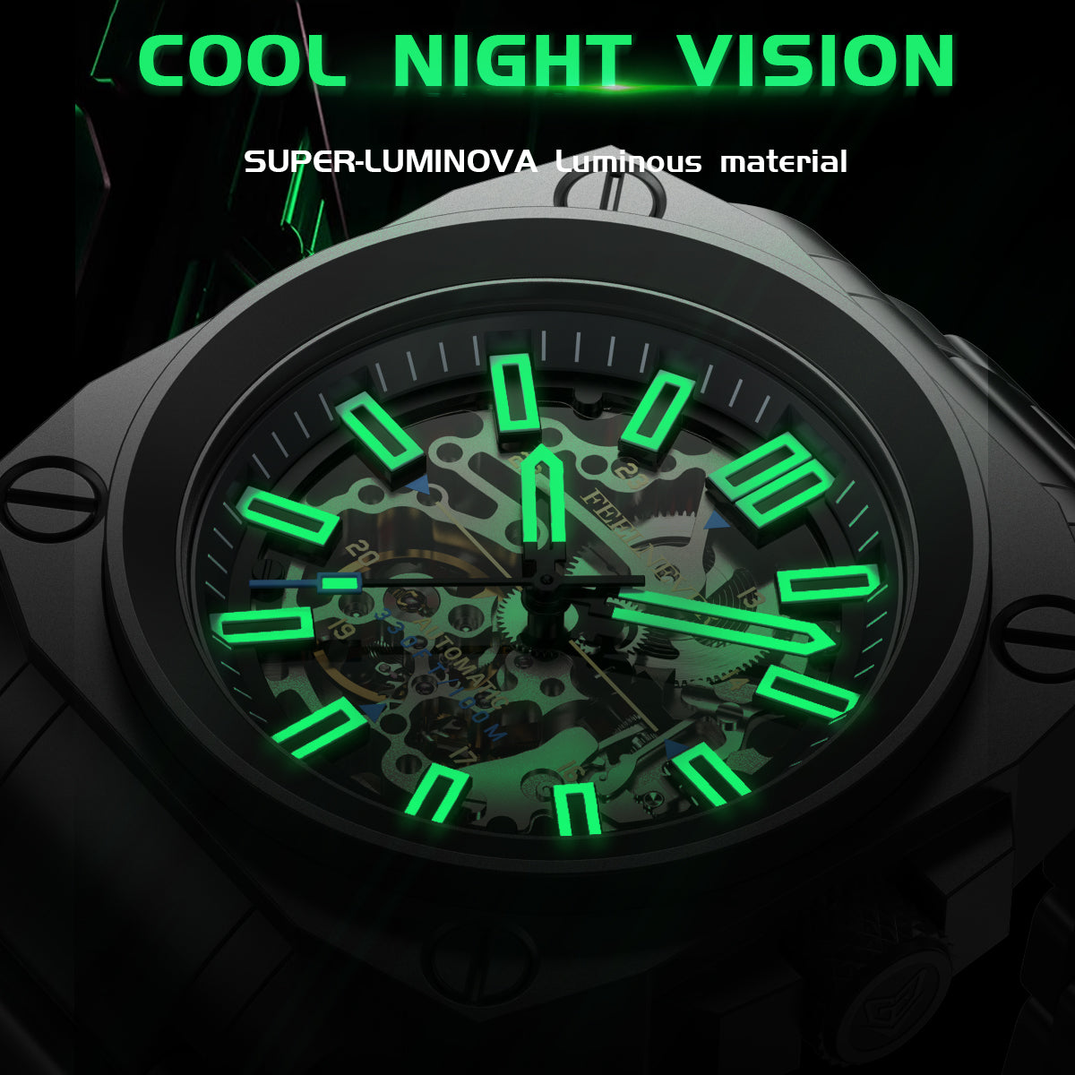AbyssMech Skeleton Automatic — Sapphire Crystal, 46mm Steel