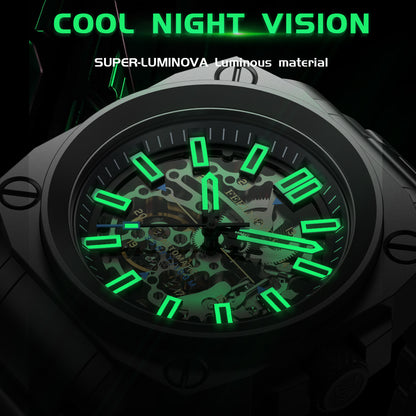 AbyssMech Skeleton Automatic — Sapphire Crystal, 46mm Steel