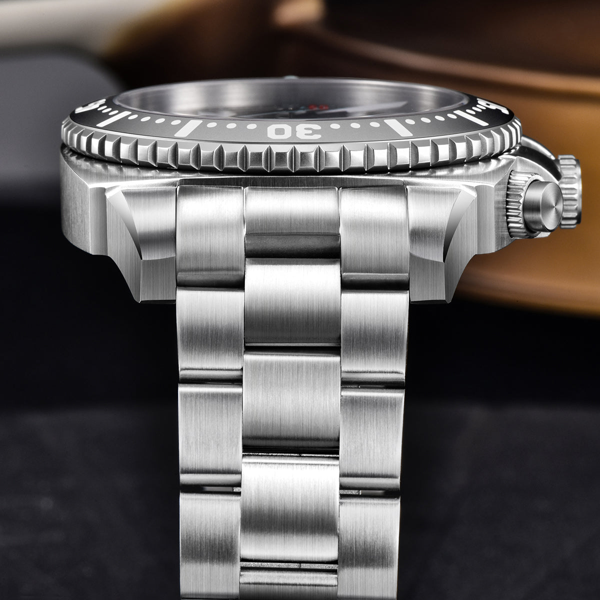 AbyssStorm 100M Chronograph 46mm Japanese Quartz Watch with Sapphire Crystal & 316L Steel