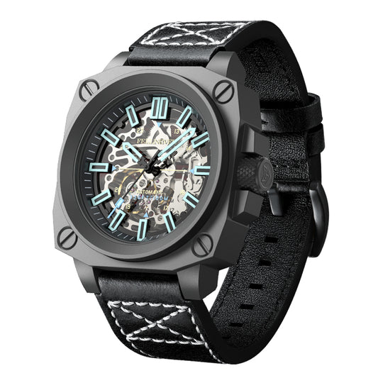 AbyssMech Skeleton Automatic — Sapphire Crystal, 46mm Steel