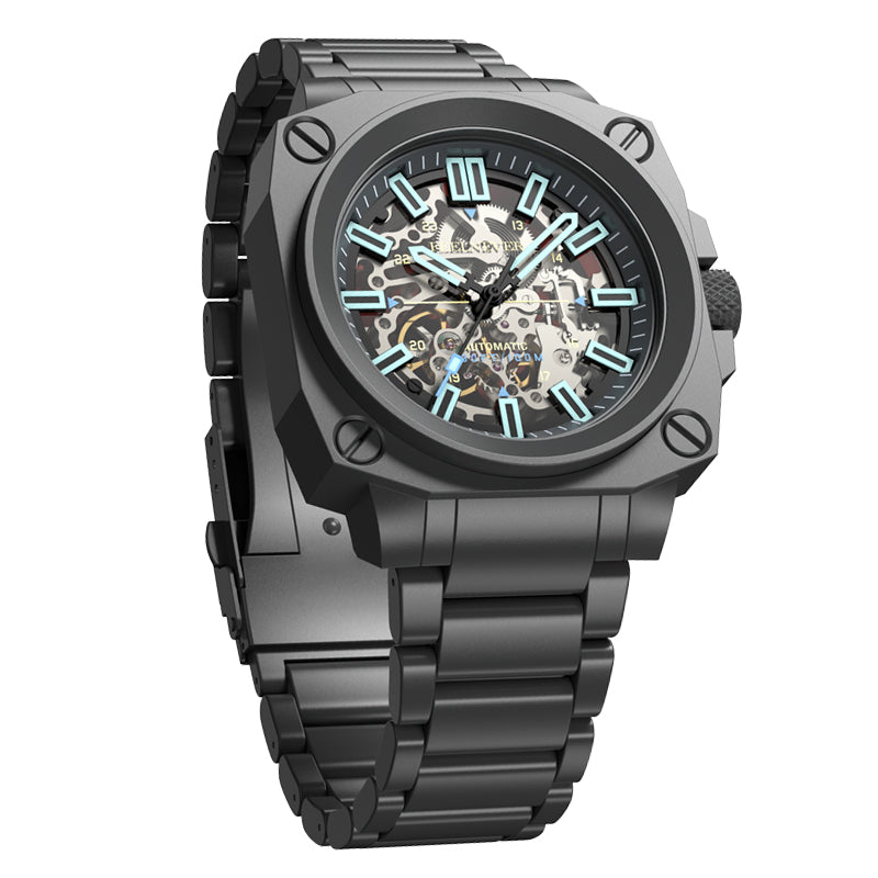 AbyssMech Skeleton Automatic — Sapphire Crystal, 46mm Steel