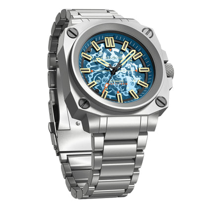 AbyssMech Skeleton Automatic — Sapphire Crystal, 46mm Steel