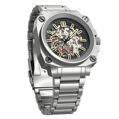 AbyssMech Skeleton Automatic — Sapphire Crystal, 46mm Steel