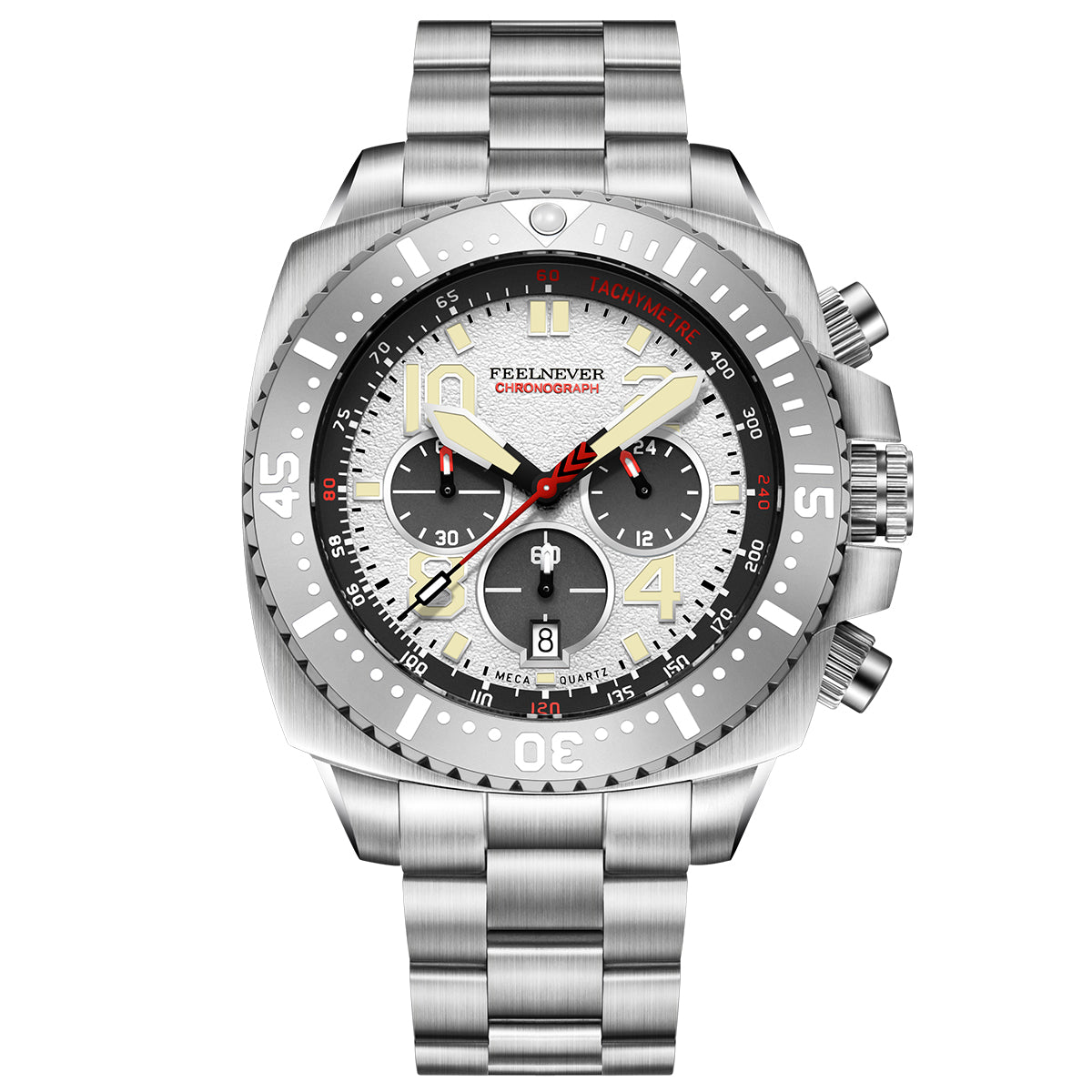 AbyssStorm 100M Chronograph 46mm Japanese Quartz Watch with Sapphire Crystal & 316L Steel