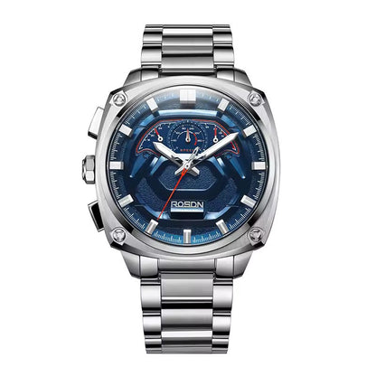 Future Wrist Men's Square Quartz Watch with Chronograph and Skeleton D